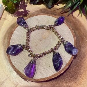 Amethyst Gemstone Charm Bracelet